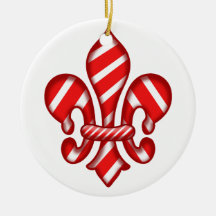 Fleur de lis Candy Cane Christmas Tree Ornament
