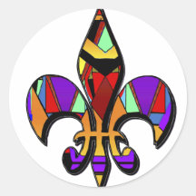 Fleur-de-lis,designs Round Stickers
