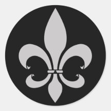Fleur de lis gray and black Stickers