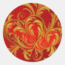 Fleur-de-lis Hearts Stickers