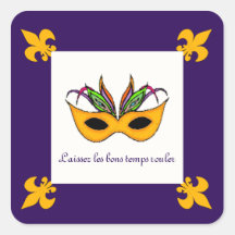 Fleur de Lis Mask Mardi Gras stickers
