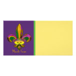Fleur de lis Mask Personalised Photo Card