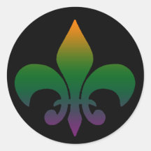 Fleur de lis round sticker