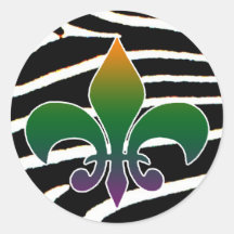 Fleur De Lis Round Stickers