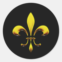 Fleur De Lis Round Stickers