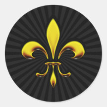 Fleur De Lis Round Stickers