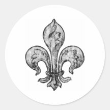 fleur de lis round stickers