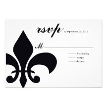 Fleur de Lis RSVP Personalized Invites