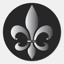 Fleur de lis silver and black Stickers