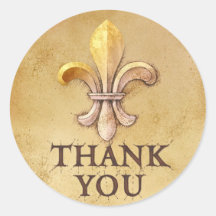 Fleur-de-lis Thank You Sticker