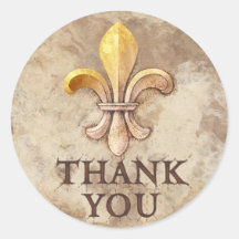 Fleur-de-lis Thank You Stickers
