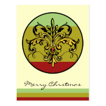 Fleur de lis Xmas Postcards