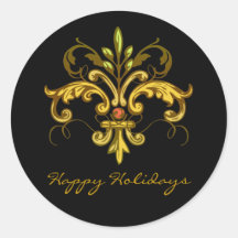 Fleur de lis Xmas Sticker