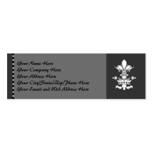 Fleur Heart Crown - Black Business Cards