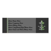 Fleur Heart Crown - Green Business Card Templates