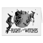 Flight of the Witch Vintage Halloween Illustration Greeting Card