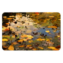 Floating Autumn Leaves Abstract Rectangle Magnets