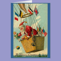 Floating Vintage Santa cards