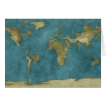 Flooded World Map Greeting Card