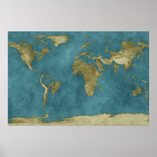 Flooded World Map Posters