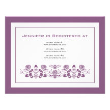 Flora Bee Registry Card Custom Announcement