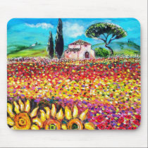 FLORA IN TUSCANY/ Fields ,Poppies and Sunflowers mousepads