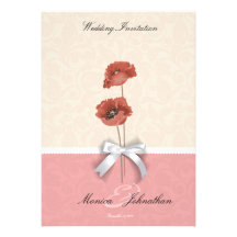 Flora RSVP damask wedding invitation card