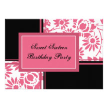 Floral 16th Birthday Party Invitations
