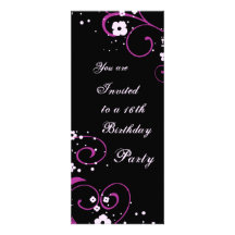 Floral 16th Birthday Party Invitations