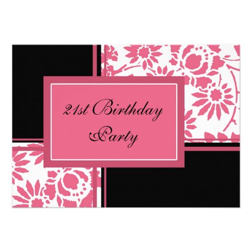 Floral 21st Birthday Party Invitations