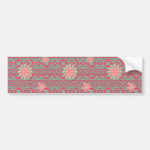 Floral and Geometric Shapes Pattern Bumper Stickers