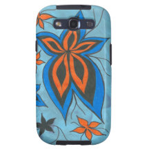 Floral-blues n oranges galaxy s3 cover