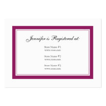 Floral Bridal Shower Registry Card - Magenta Business Card Templates