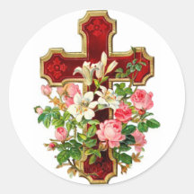 Floral Cross Stickers