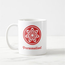Floral Explosion Mug, Bright Red