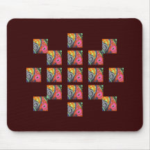 Floral Eyes Abound in Geometry Mouse Pads