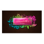 Floral Fashion Linen Pink Brown Business Card Templates
