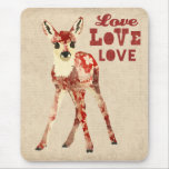 Floral Fawn Love  Mousepad mousepads