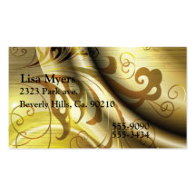 Floral Golden Grunge Business Cards
