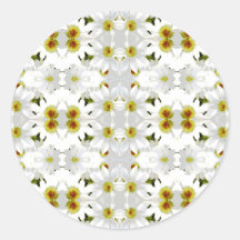 Floral Graphic Pattern Design. Round Sticker