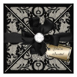 Floral Lace Invite with Diamond Bow