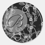 Floral Monogram B Wedding Envelope Seal Sticker stickers