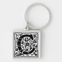 Floral Monogram 'C' - Keychain