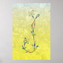 FLORAL MONOGRAM J POSTER