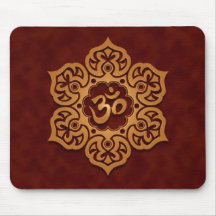 Floral Ohm Design (golden red) Mouse Pads
