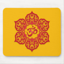 Floral Ohm Design (red & yellow) Mouse Pad