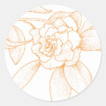 Floral Orange Wedding Invitation Envelope Seals stickers