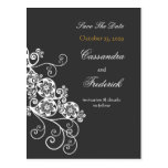 Floral Paisley White Save Date Wedding Postcard