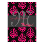Floral Pink and Black Wedding Invitation