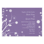 Floral Purple and White Wedding Invitations